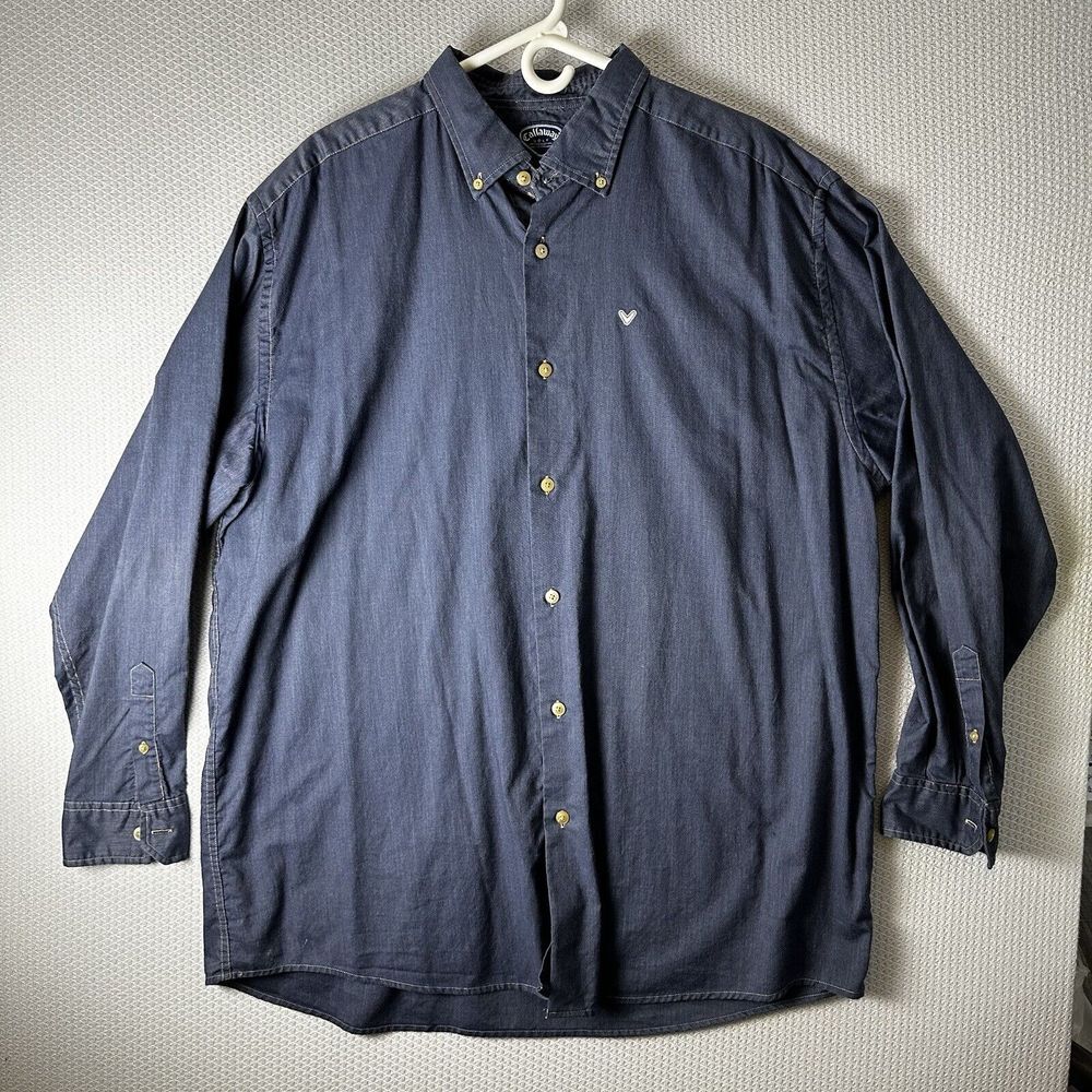 Callaway Golf Denim Size Large Button Up XXL Long Sleeve Men's‎